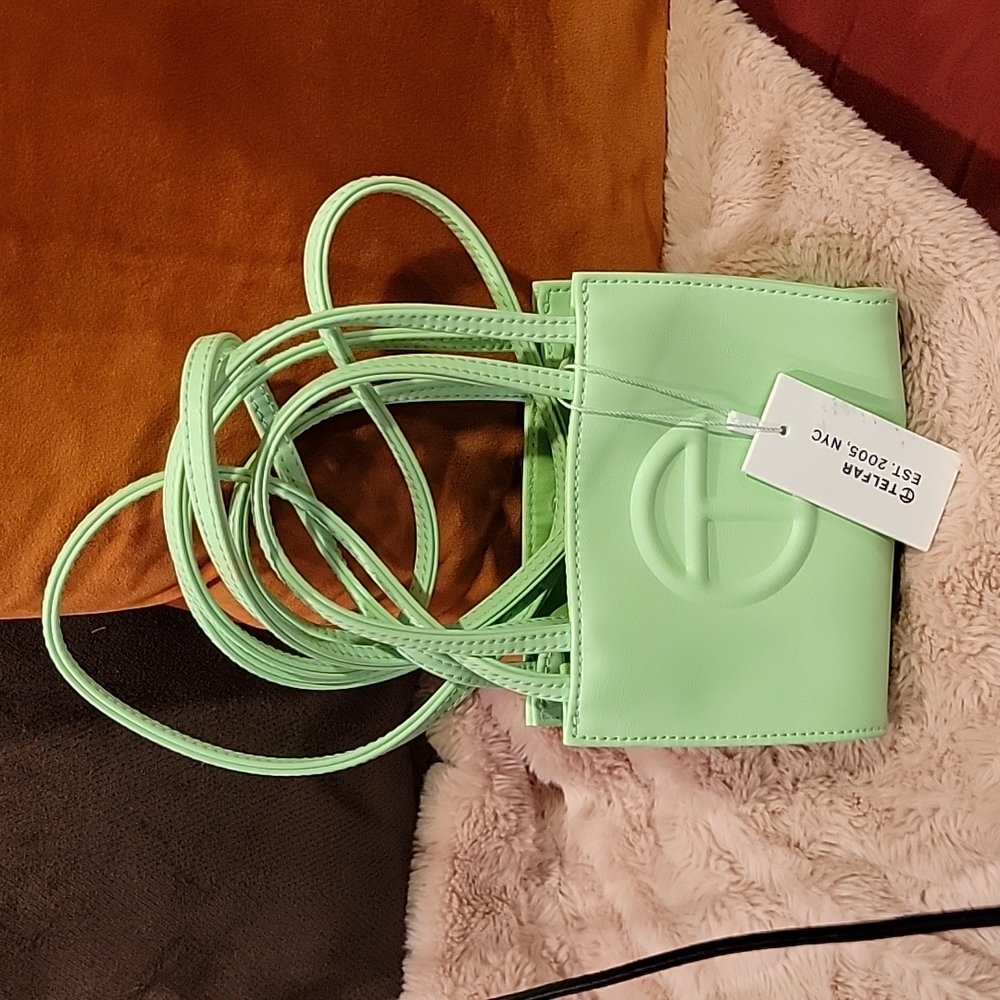 Small double mint Telfar bag